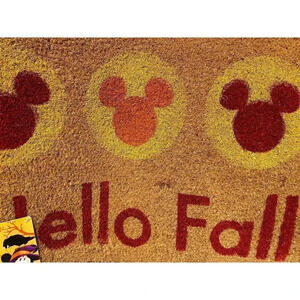 MICKEY MOUSE HELLO FALL AUTUMN MAT - SIZE 18X28 - BRAND NEW WITH TAGS